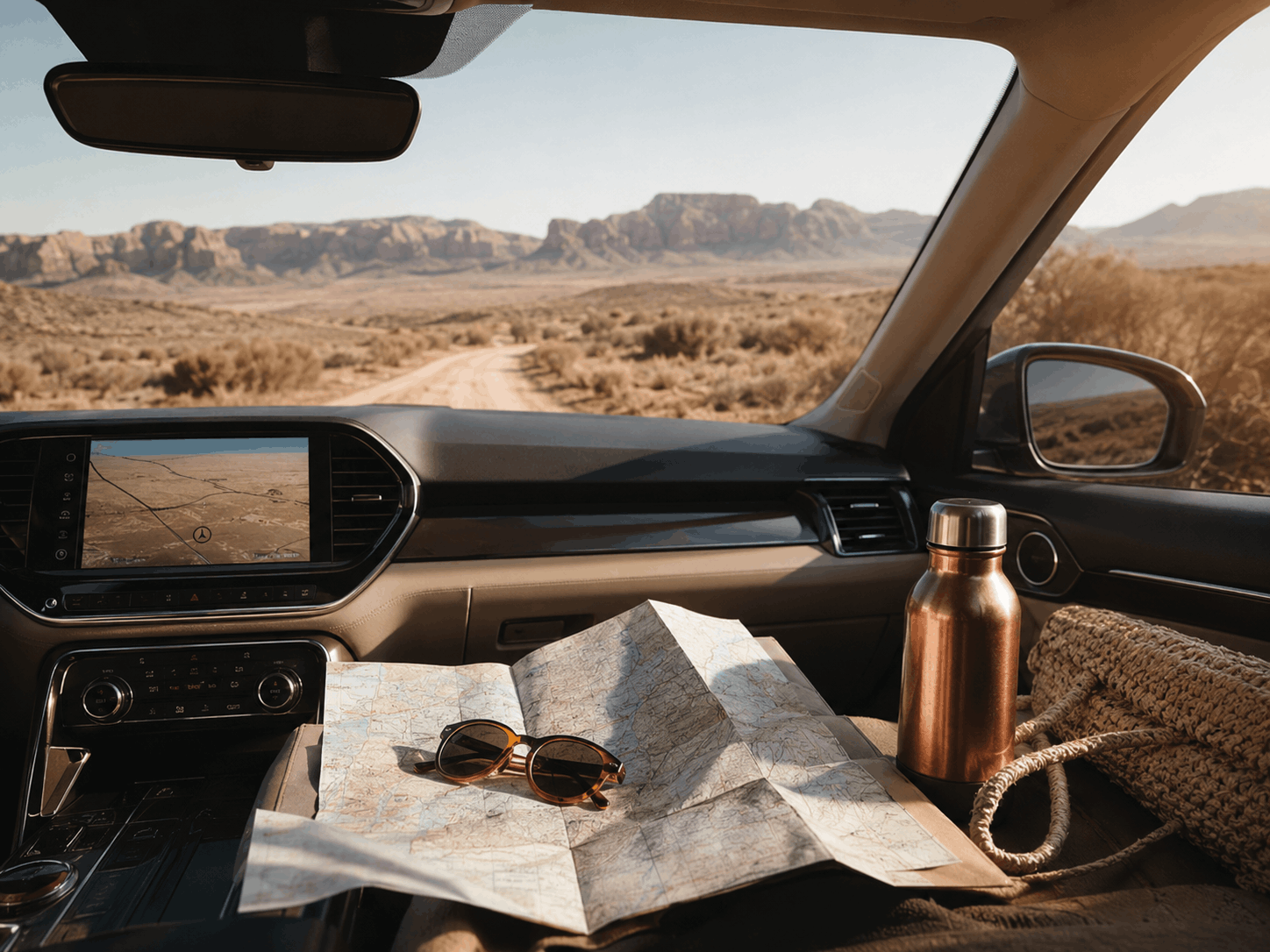 Interior de SUV preparado para ruta